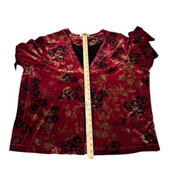 Notations Floral Velour Cardigan & Cami Set Boho Vintage Women's Size 1X - Picture 14 of 15